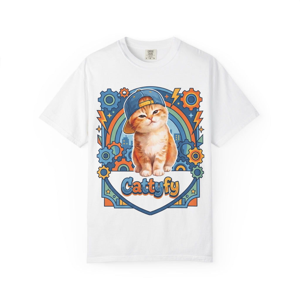 Cattyfy Retro Cat Graphic T-Shirt — Cute Orange Kitten Tee