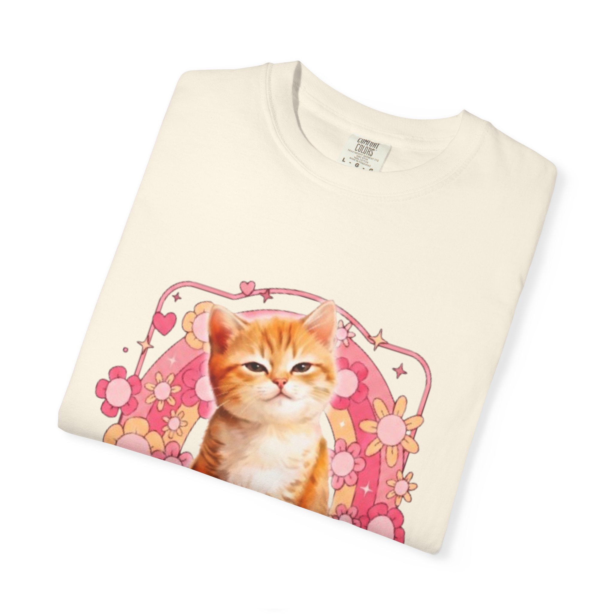Cattyfy Cute Kitten Graphic T-Shirt — Retro Floral Cat Tee