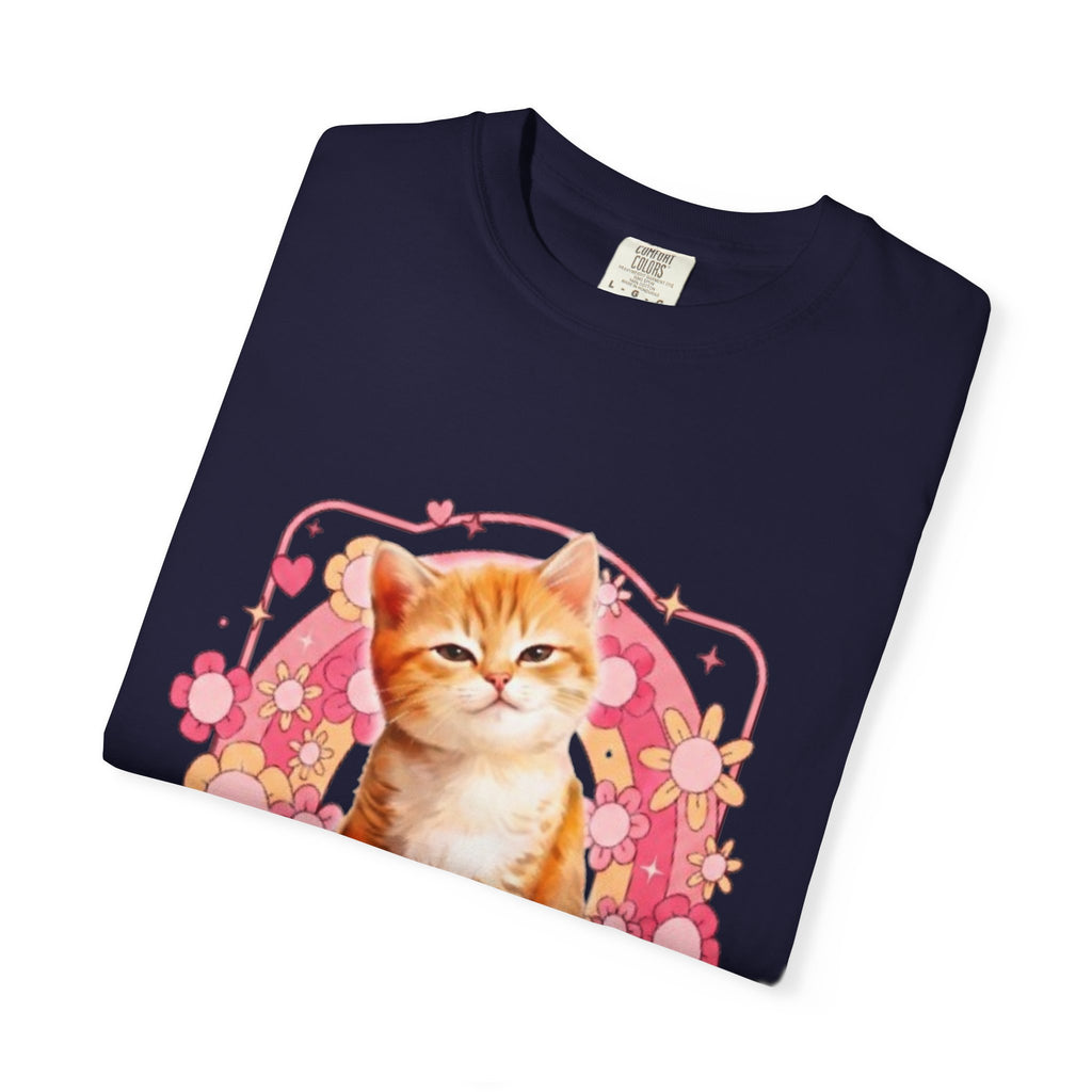 Cattyfy Cute Kitten Graphic T-Shirt — Retro Floral Cat Tee