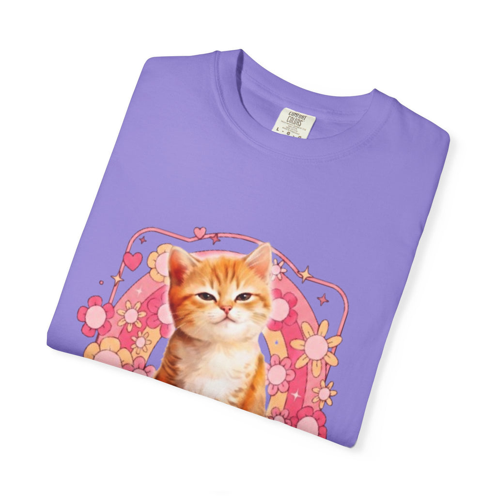 Cattyfy Cute Kitten Graphic T-Shirt — Retro Floral Cat Tee