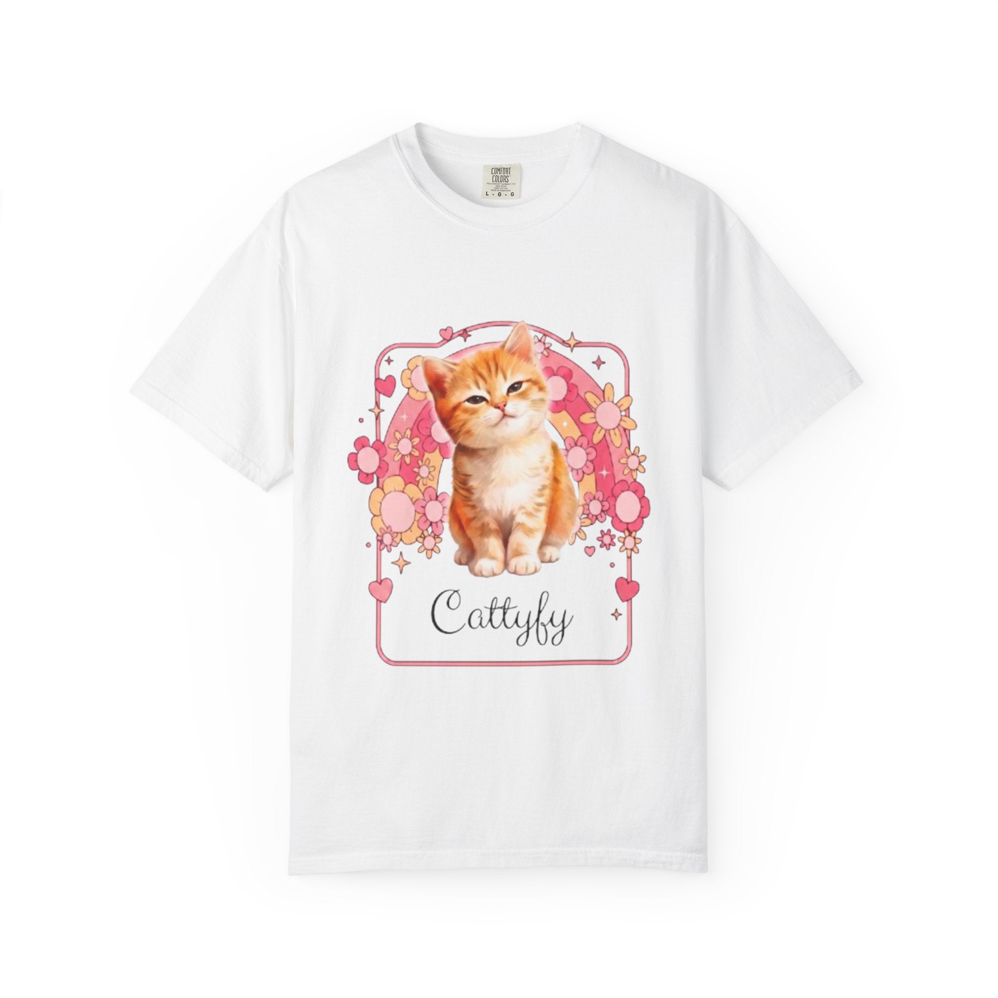Cattyfy Cute Kitten Graphic T-Shirt — Retro Floral Cat Tee