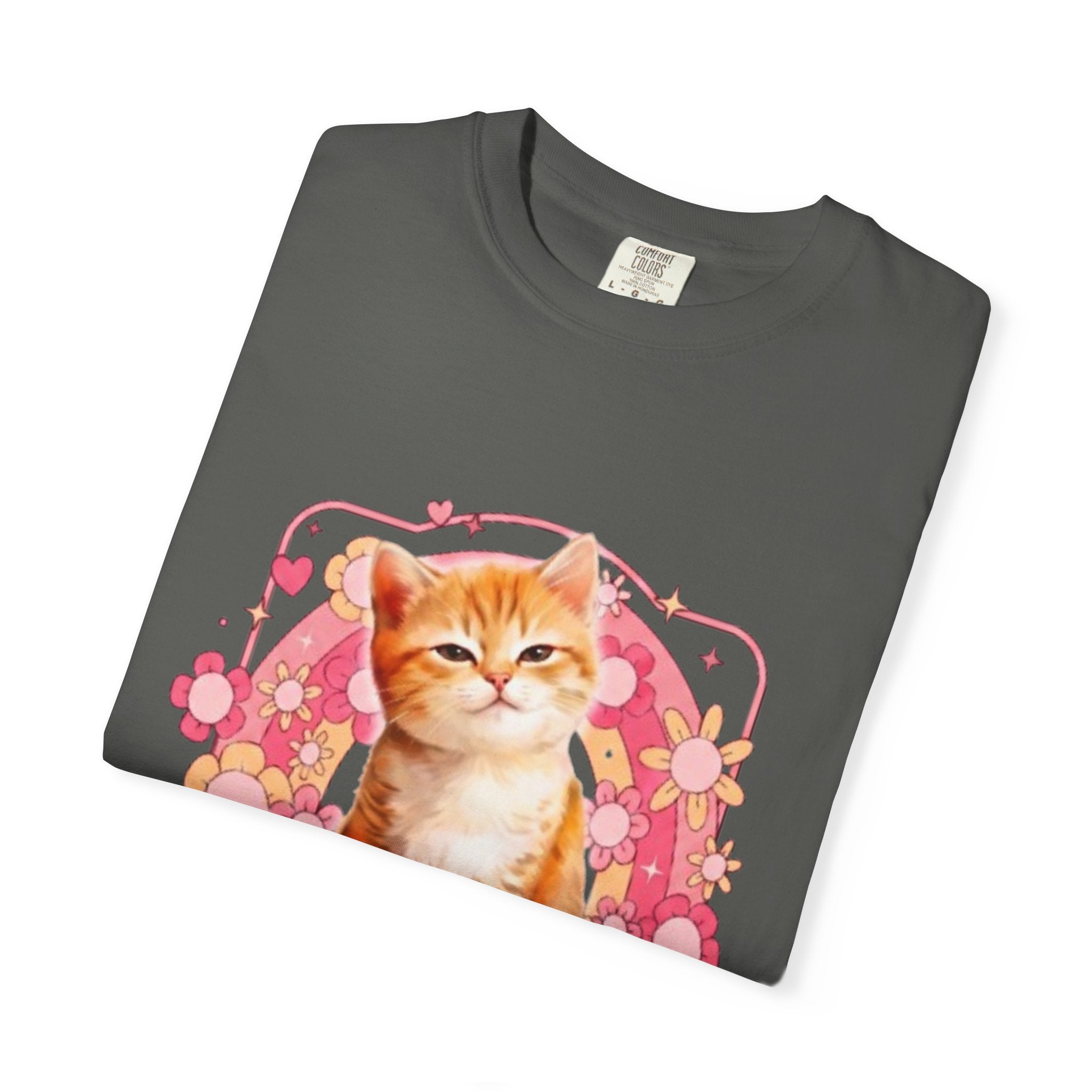 Cattyfy Cute Kitten Graphic T-Shirt — Retro Floral Cat Tee