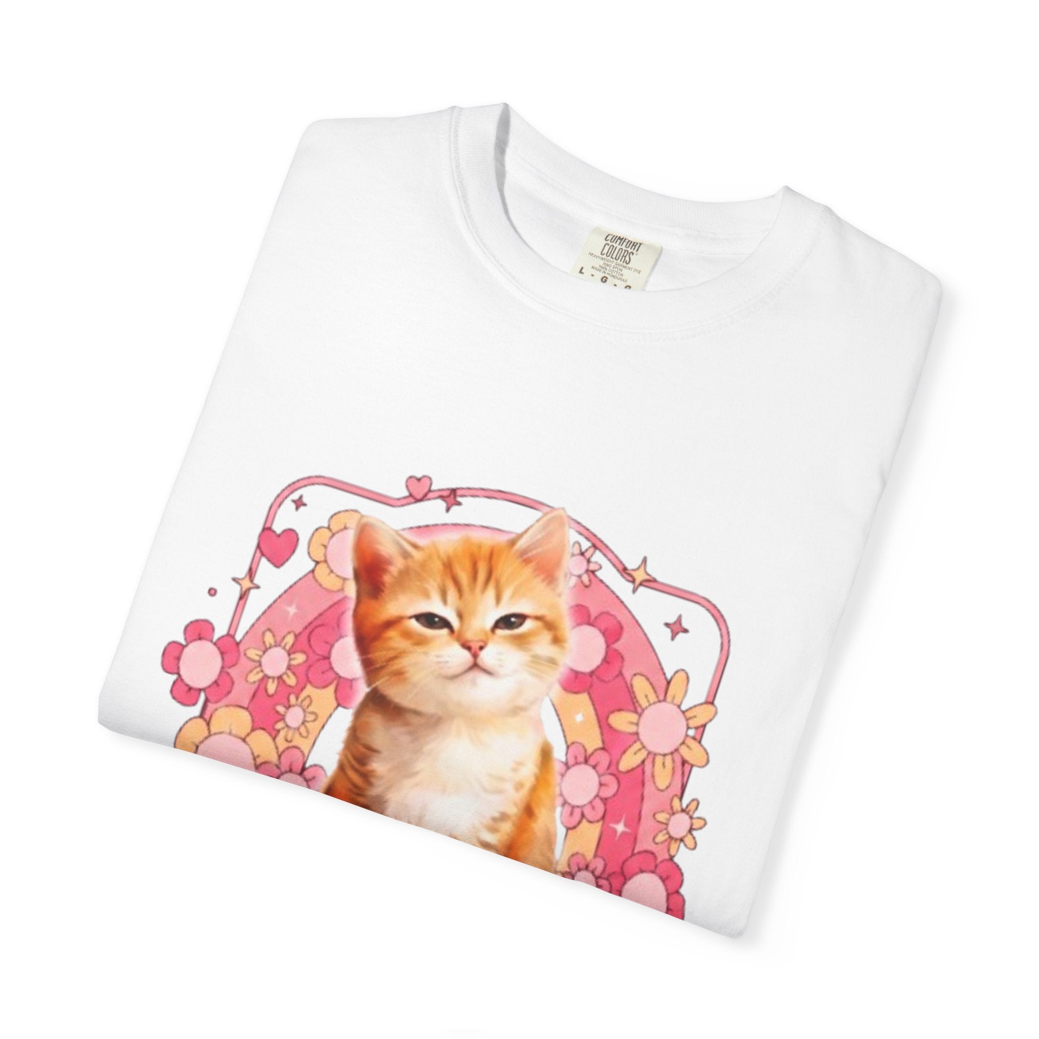 Cattyfy Cute Kitten Graphic T-Shirt — Retro Floral Cat Tee