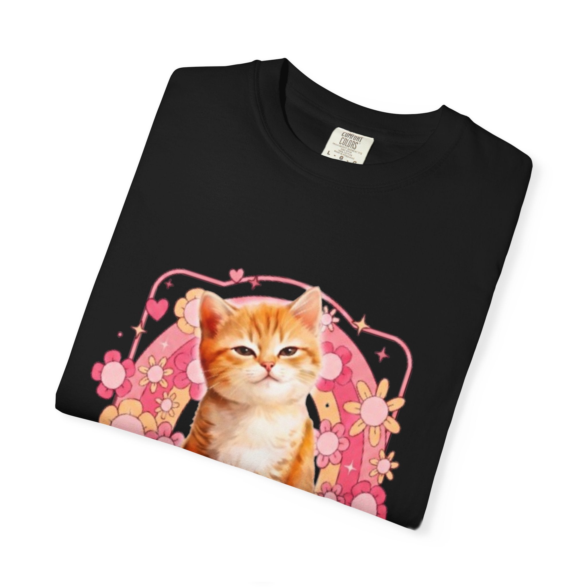 Cattyfy Cute Kitten Graphic T-Shirt — Retro Floral Cat Tee