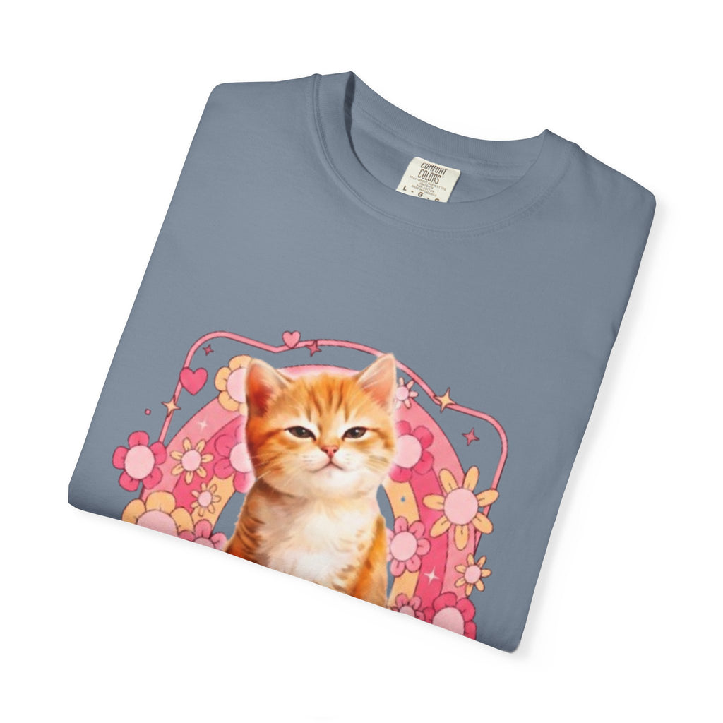 Cattyfy Cute Kitten Graphic T-Shirt — Retro Floral Cat Tee