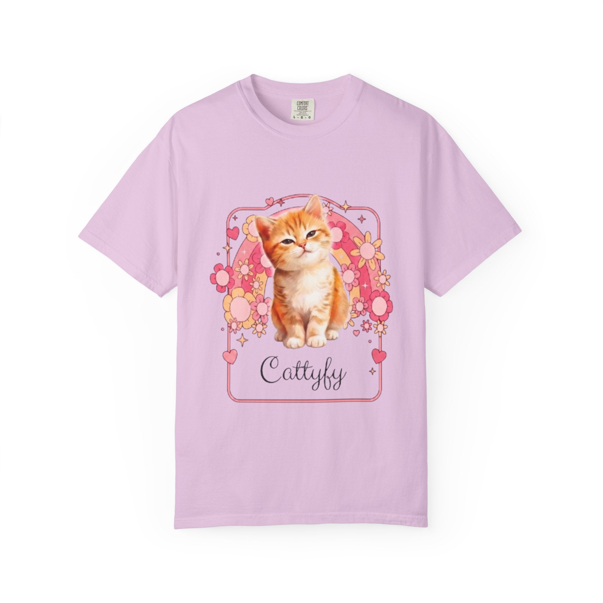 Cattyfy Cute Kitten Graphic T-Shirt — Retro Floral Cat Tee
