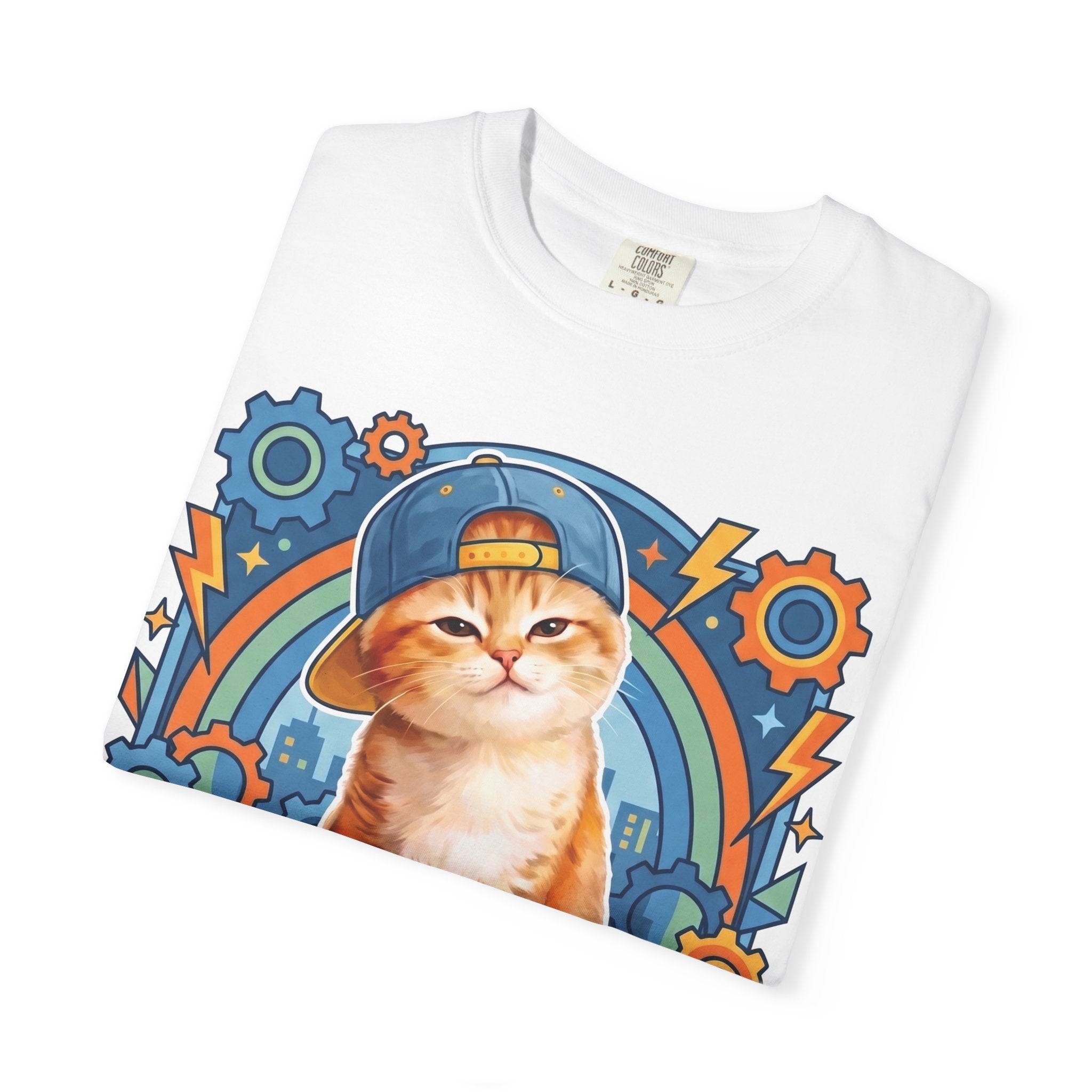 Cattyfy Retro Cat Graphic T-Shirt — Cute Orange Kitten Tee