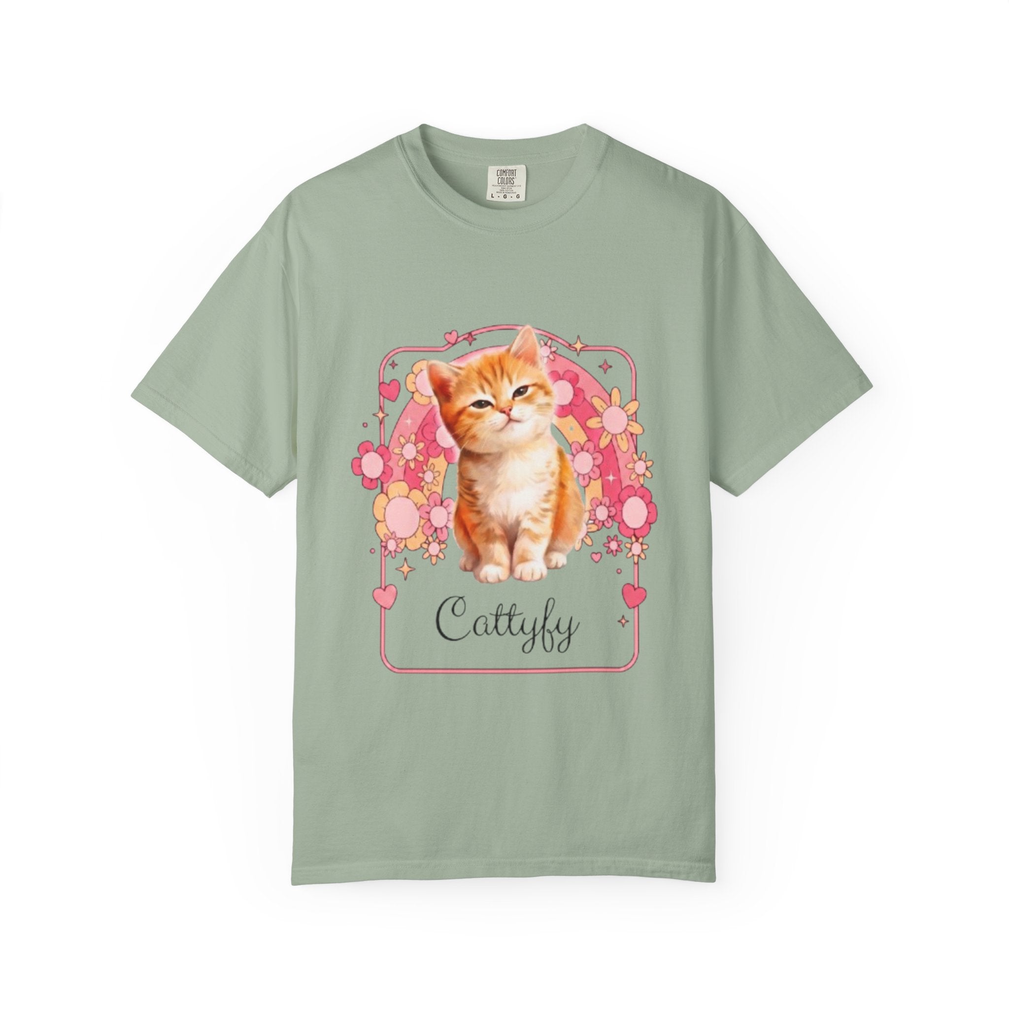 Cattyfy Cute Kitten Graphic T-Shirt — Retro Floral Cat Tee