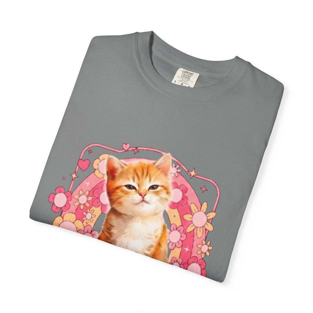 Cattyfy Cute Kitten Graphic T-Shirt — Retro Floral Cat Tee