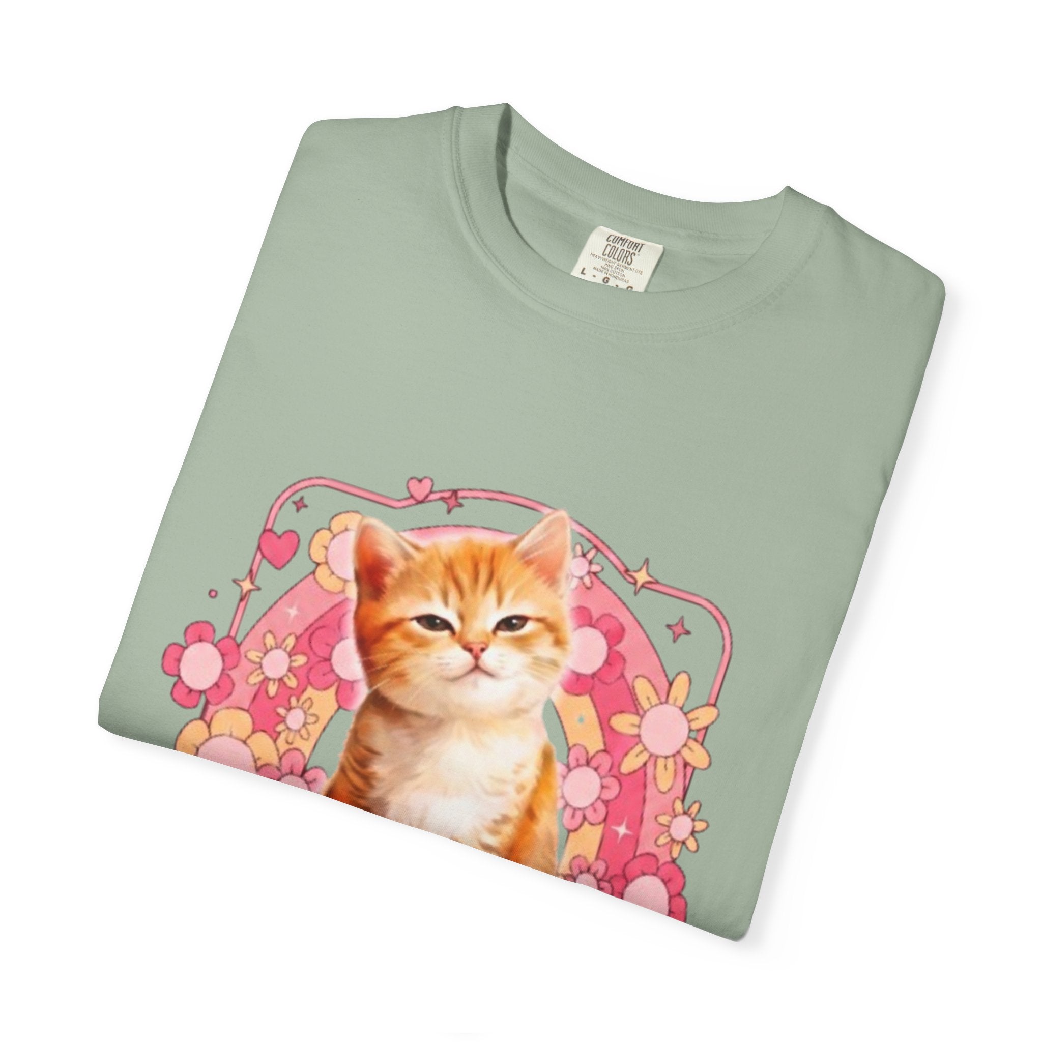 Cattyfy Cute Kitten Graphic T-Shirt — Retro Floral Cat Tee