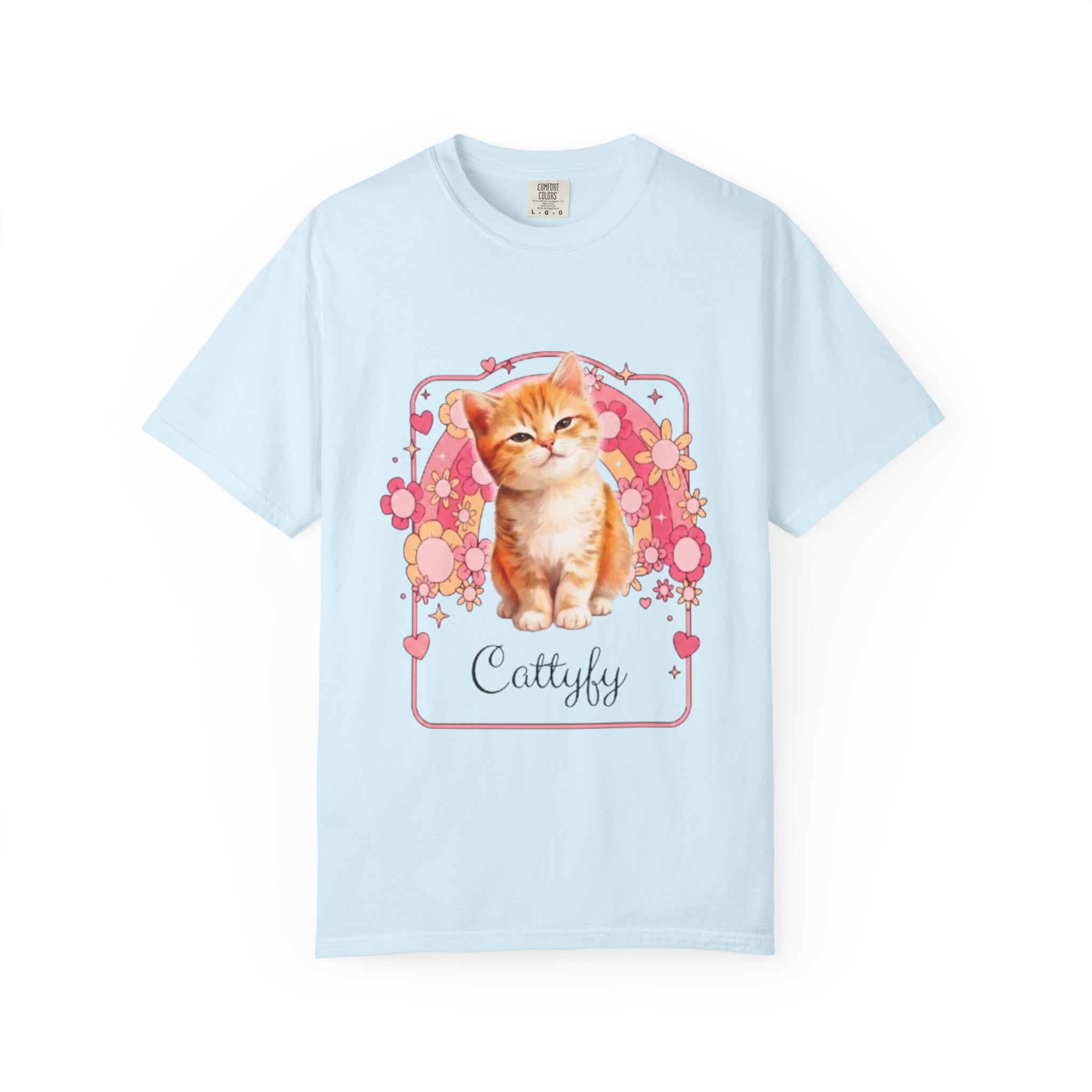Cattyfy Cute Kitten Graphic T-Shirt — Retro Floral Cat Tee