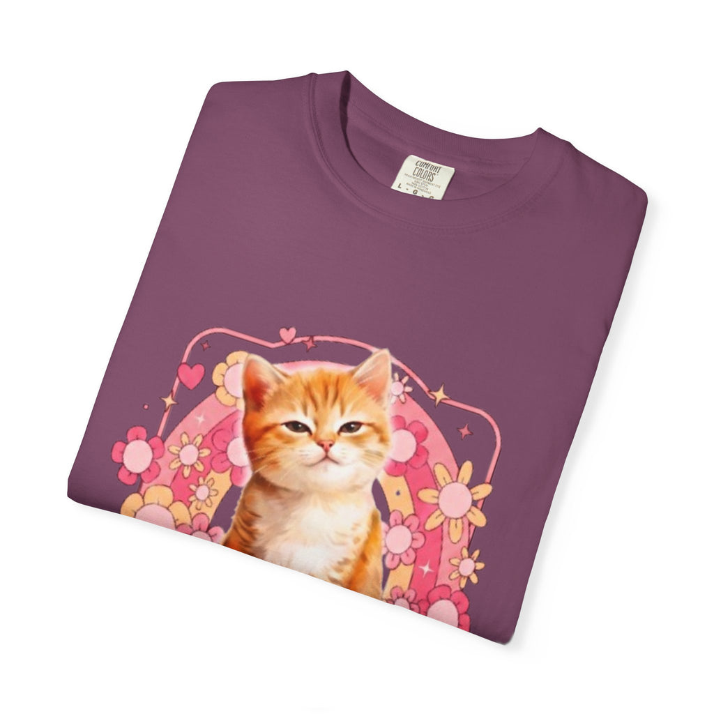 Cattyfy Cute Kitten Graphic T-Shirt — Retro Floral Cat Tee