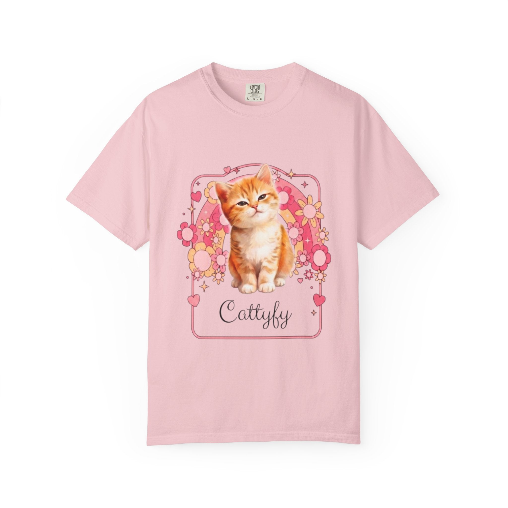 Cattyfy Cute Kitten Graphic T-Shirt — Retro Floral Cat Tee