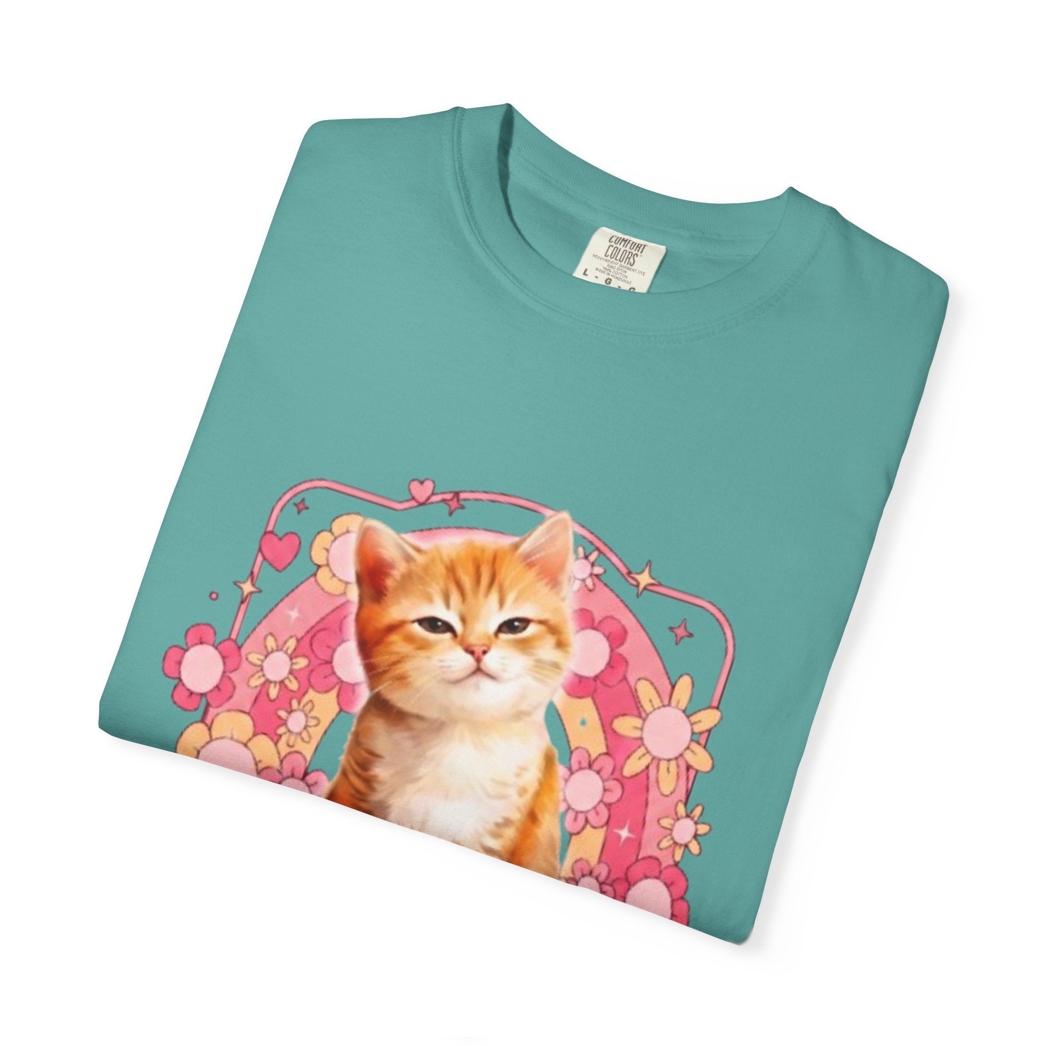 Cattyfy Cute Kitten Graphic T-Shirt — Retro Floral Cat Tee